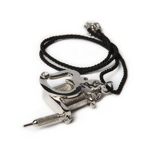 TATTOO MACHINE PENDANT & SILK NECKLACE SET [B]